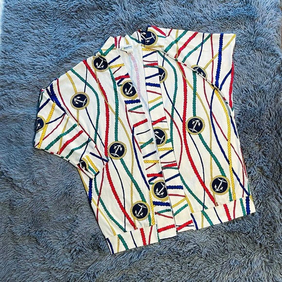 Nautical Print Cardigan - Picture 2 of 8
